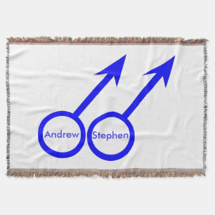 Gay Lovers Customizable Throw Blanket