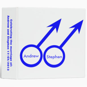 Gay Lovers Customizable Wedding Album 3 Ring Binder