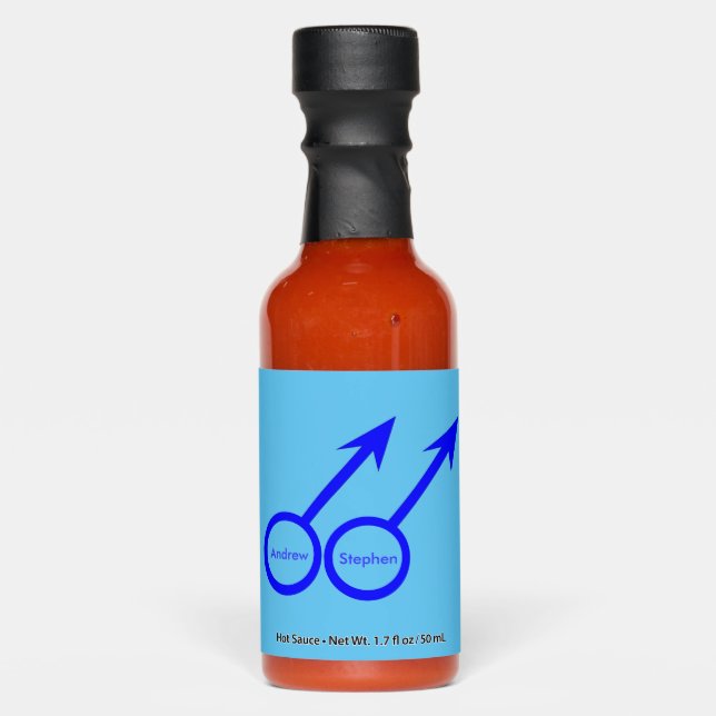 Gay Lovers Customizable Wedding Hot Sauces (Front)