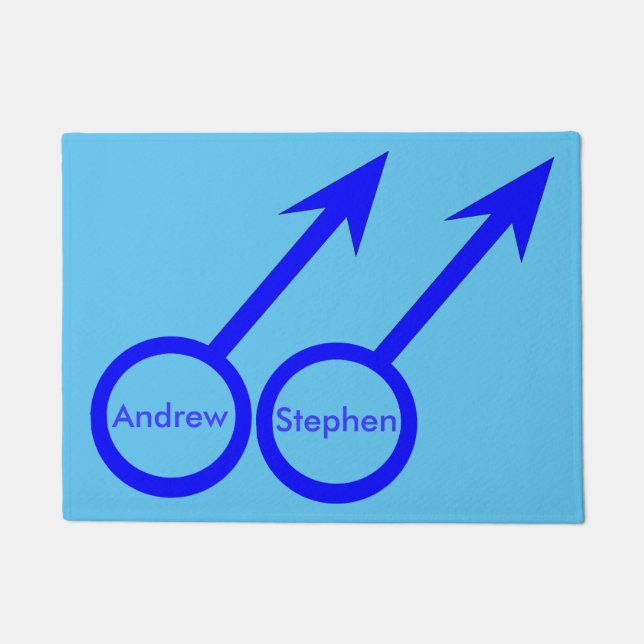 Gay Lovers Personalized Doormat (Front)