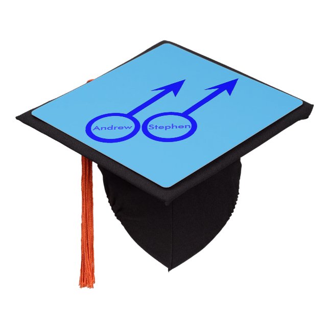 Gay Lovers Personalized Graduation Cap Topper (Angled)