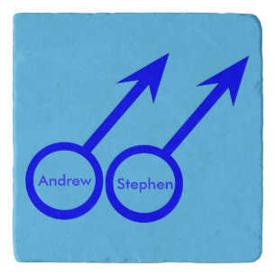 Gay Lovers Personalized Stone Trivet