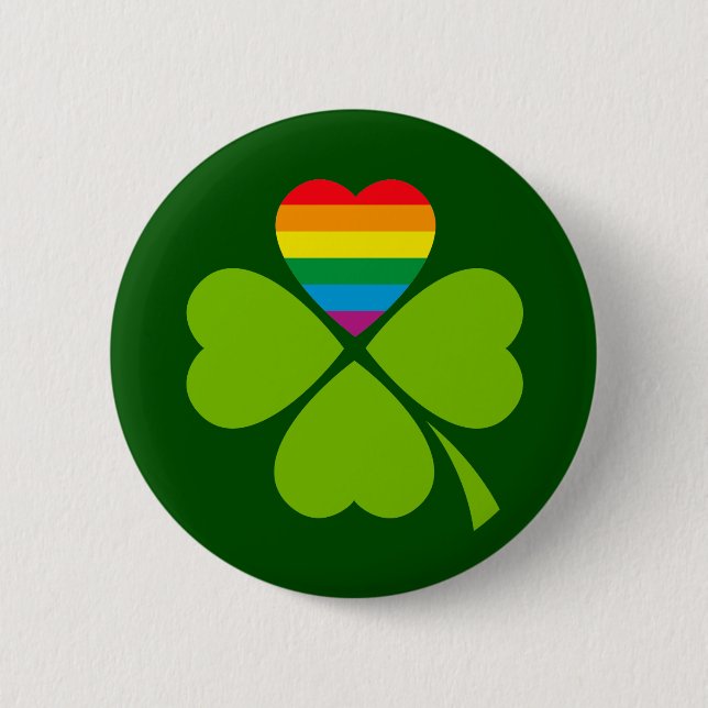 Gay Lucky Clover Button (Front)