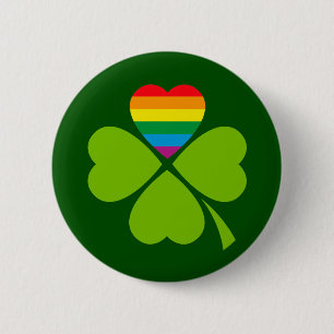 Gay Lucky Clover Button