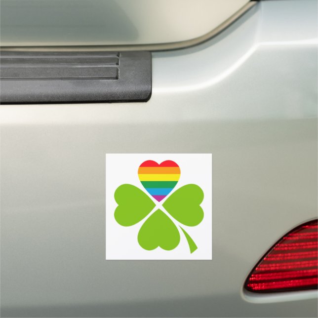 Gay Lucky Clover Car Magnet (In Situ)