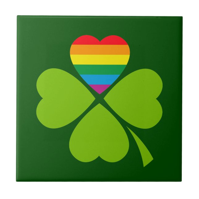 Gay Lucky Clover Ceramic Tile (Front)
