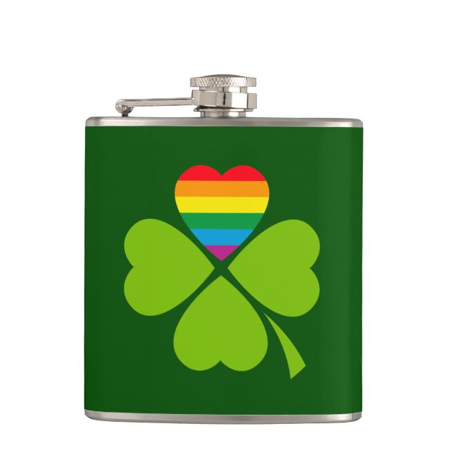 Gay Lucky Clover Flask (Front)