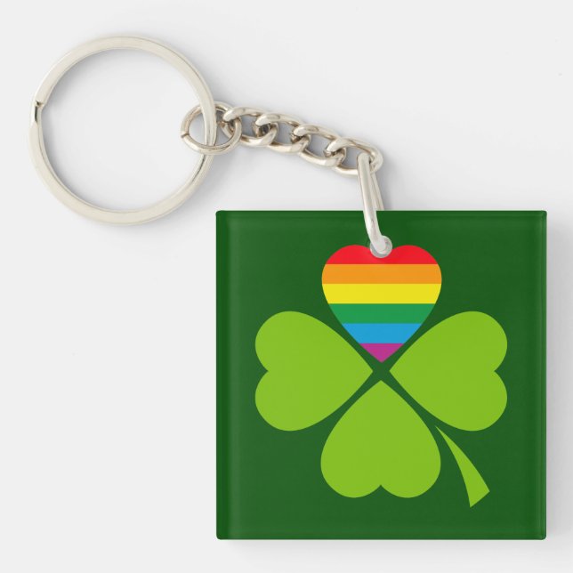 Gay Lucky Clover Keychain (Front)