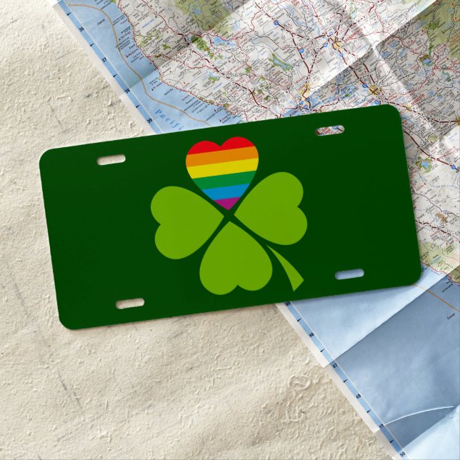 Gay Lucky Clover License Plate (In Situ)