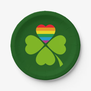 Gay Lucky Clover Paper Plates