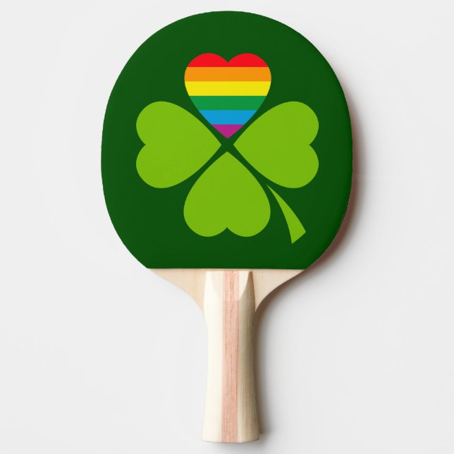 Gay Lucky Clover Ping Pong Paddle (Front)