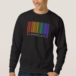 Gay Lumberjack Pride Flag Barcode Queer Rainbow LG Sweatshirt