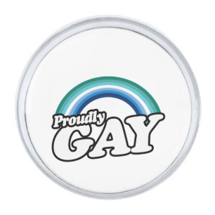 Gay Male and Proud Silver Finish Lapel Pin