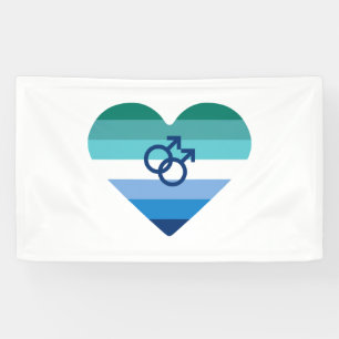 Gay Male Azure MLM Heart Banner