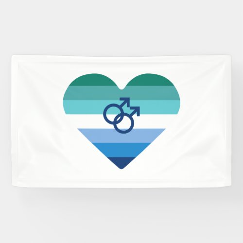 Gay Male Azure MLM Heart Banner