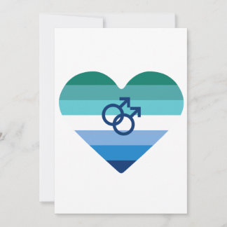 Gay Male Azure MLM Heart Holiday Card