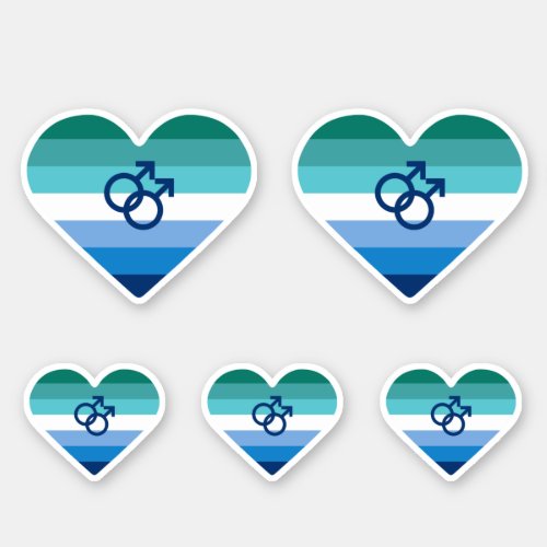 Gay Male Azure MLM Heart Sticker