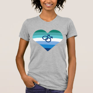 Gay Male Azure MLM Heart T-Shirt