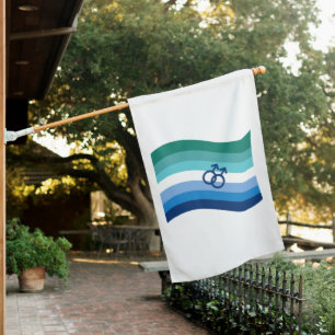 Gay Male Love Pride Azure Wavy Flag