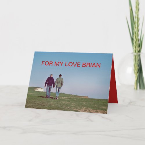 GAY MALE PARTNERS PERSONALIZED VALENTINES DAY CARD