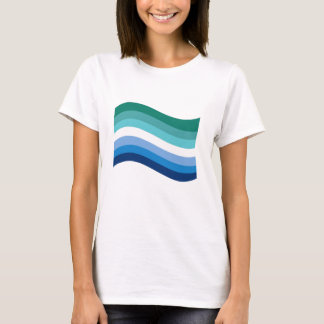 Gay Male Pride Azure Wavy Flag T-Shirt