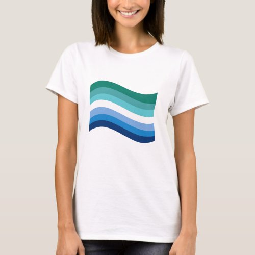 Gay Male Pride Azure Wavy Flag T_Shirt