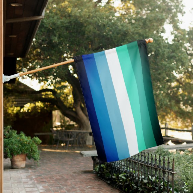 Gay Male Pride Flag (Azure) (In SItu)