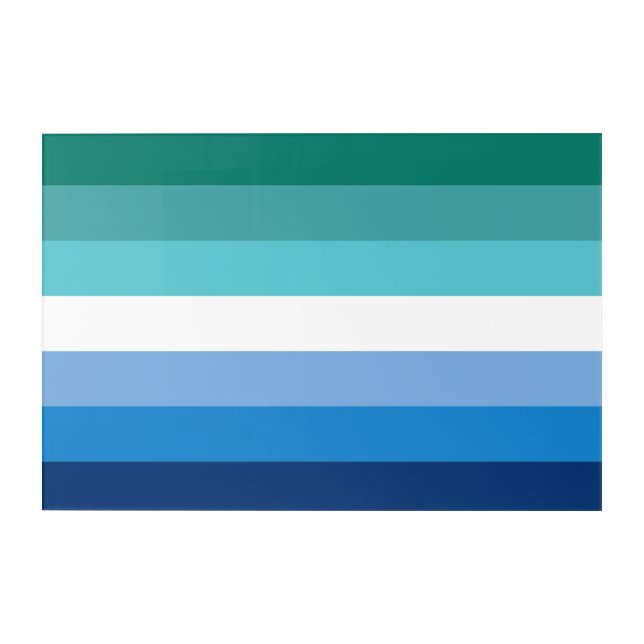 Gay Male Pride Flag (Azure) Acrylic Print (Front)