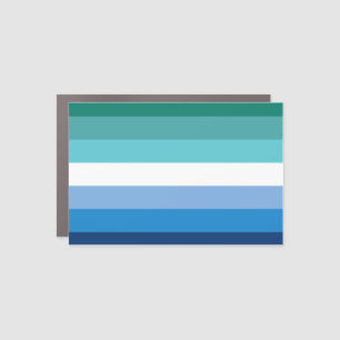 Gay Male Pride Flag (Azure) Car Magnet