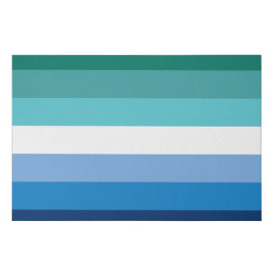 Gay Male Pride Flag (Azure) Faux Canvas Print