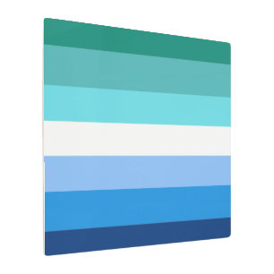 Gay Male Pride Flag (Azure) Metal Print
