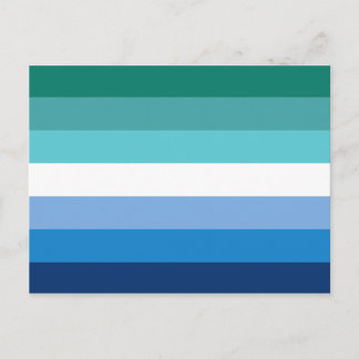 Gay Male Pride Flag (Azure) Postcard