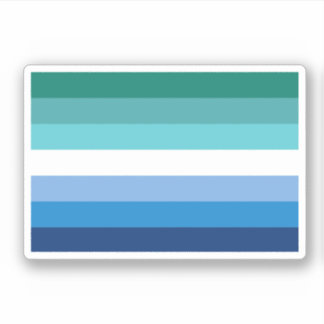 Gay Male Pride Flag (Azure) Sticker
