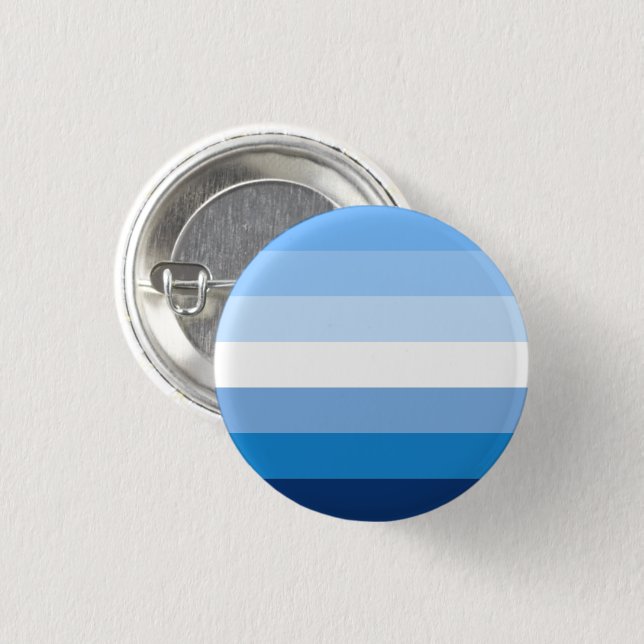 Gay Male Pride Flag (Blue) Button (Front & Back)
