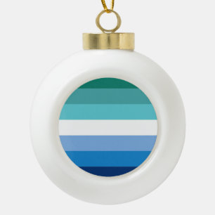 Gay Male Pride Flag Ceramic Ball Christmas Ornament