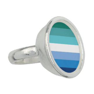 Gay Male Pride Flag Ring