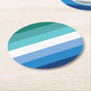 Gay Male Pride Flag Round Paper Coaster