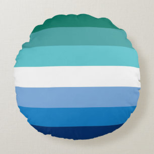 Gay Male Pride Flag Round Pillow