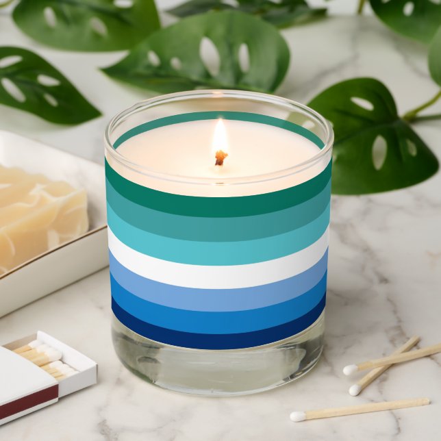 Gay Male Pride Flag Scented Candle (Lit)