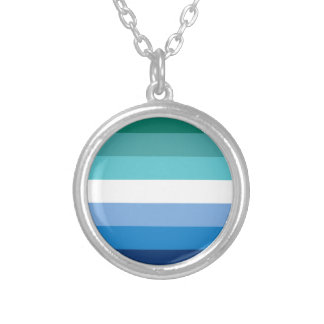 Gay Male Pride Flag Silver Plated Necklace