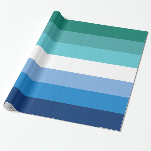 Gay Male Pride Flag Wrapping Paper (Unrolled)