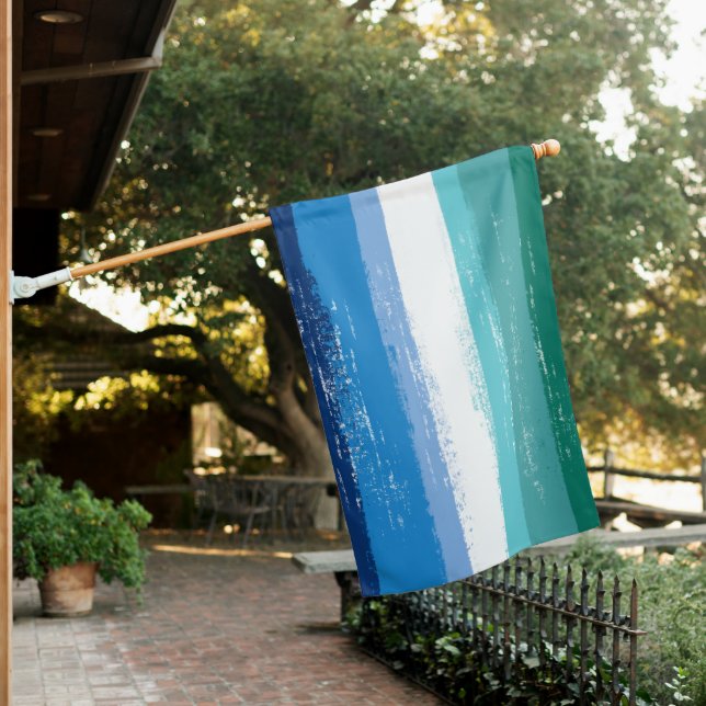 Gay Male Pride Painted Flag (Azure) (In SItu)