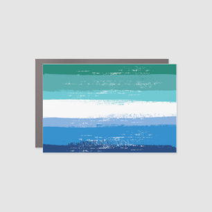 Gay Male Pride Painted Flag (Azure) Car Magnet