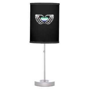 Gay Male Pride Skeleton Halloween Mlm Goth Heart C Table Lamp
