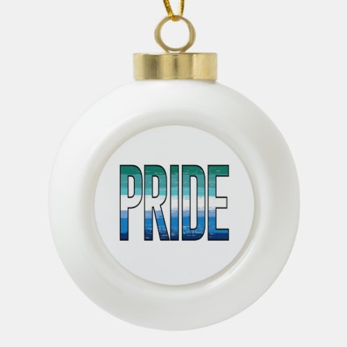 Gay Male Pride Word Ceramic Ball Christmas Ornament