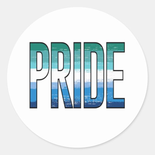 Gay Male Pride Word Classic Round Sticker