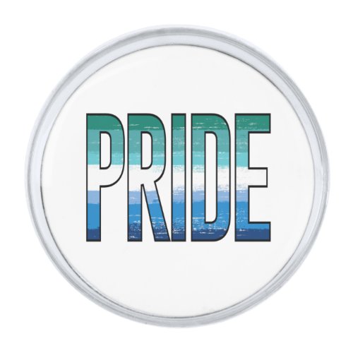 Gay Male Pride Word Silver Finish Lapel Pin