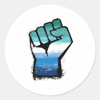 Gay Male Protest Fist Classic Round Sticker