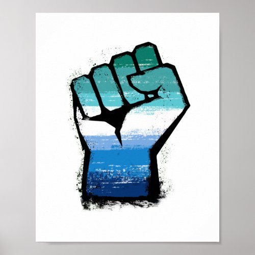 Gay Male Protest Fist Poster