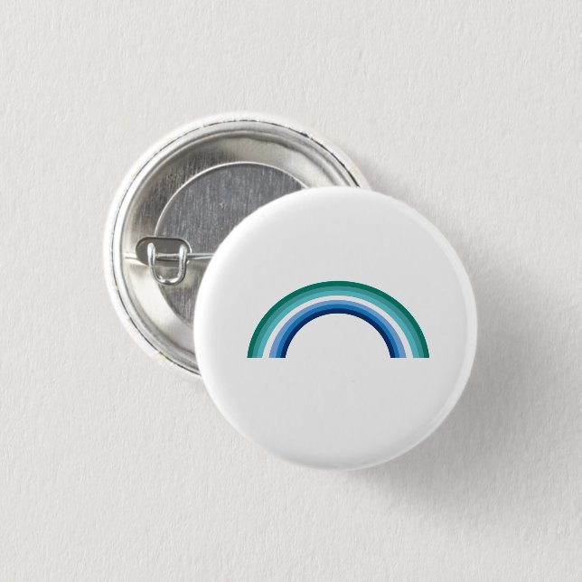 Gay Male Rainbow Azure Button (Front & Back)